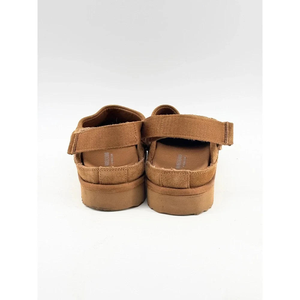 Project Cloud Goldstar 504 Suede Slingback Clog Platform Sandal Tan Womens 6